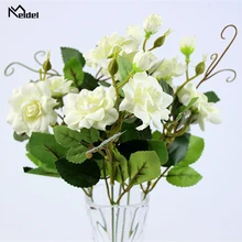 Meldel Свадебный букет Искусственный Шелковый цветок розы букет подружки невесты Цветочная композиция DIY вечерние украшения для дома свадебные принадлежности