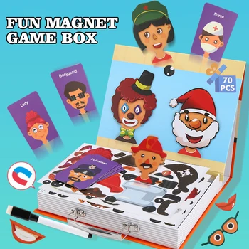 

Magnetic puzzle Toys Children 3D Puzzle Figure/Animals/ Vehicle /Circus Drawing Board 5 Styles Learning Educational Magnets Toys