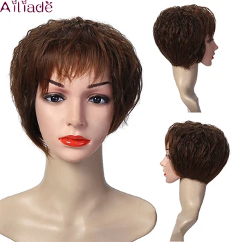 

Ladies Wig Short Wavy Red Red Haired Women Synthetic Hatless Wig
