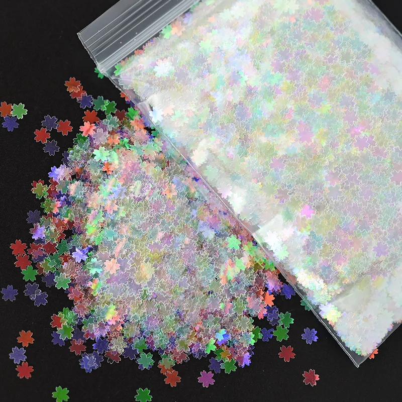 50G 1bag All White Glitter Shapes- Polyester Glitters - Opal Iridescent Rainbow White Glitter Chunky Nail Art Clear Iridescent