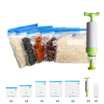 

Manual Vacuum Sealer Set Vacuum Bag Hand Pump Handheld Food Vacuum Sealer Vacuum Ziplock Bags Kitchen Food Storage Bag