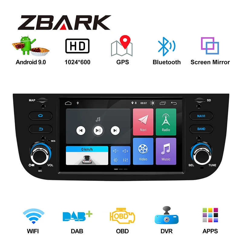 Автомобильный радиоприемник YHLYMTK плеер на Android 6 2 с GPS Wi Fi DAB и CAN шиной для FIAT Punto EVO 10
