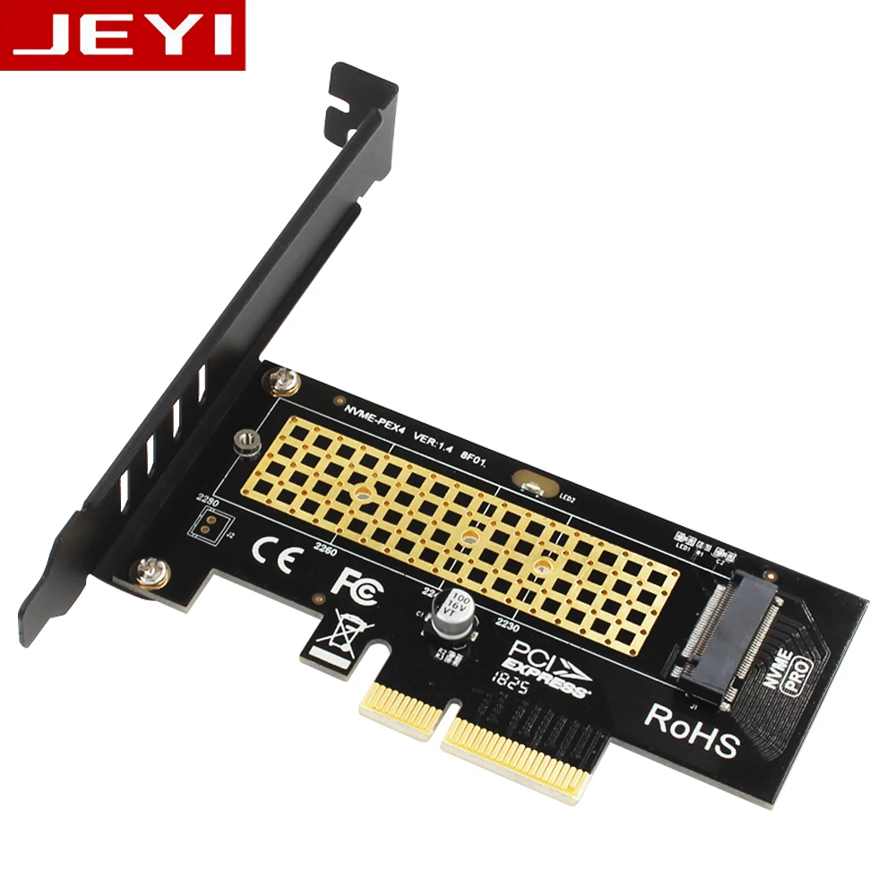 JEYI-disipador de calor SK4 M.2 NVMe SSD NGFF a PCIE X4, tarjeta de interfaz, soporte PCI Express, tamaño 3,0x4 2230-2280, velocidad completa