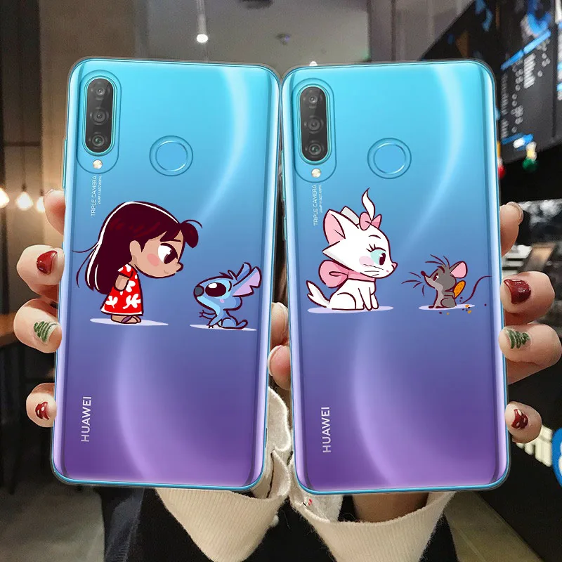 

Disneys Mini Princesses Mermaid Belle Snowwhite Phone Case For Huawei P9 P8 P10 Plus P20 P30 Pro P40 Pro Soft siliconeTPU Cover