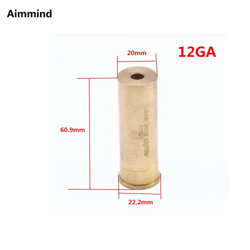 

12GA 12 Gauge copper Cartridge 20mmx60mm Tactical Optics Red Laser Gun Bore Sight Boresighter Hunting No Batterie