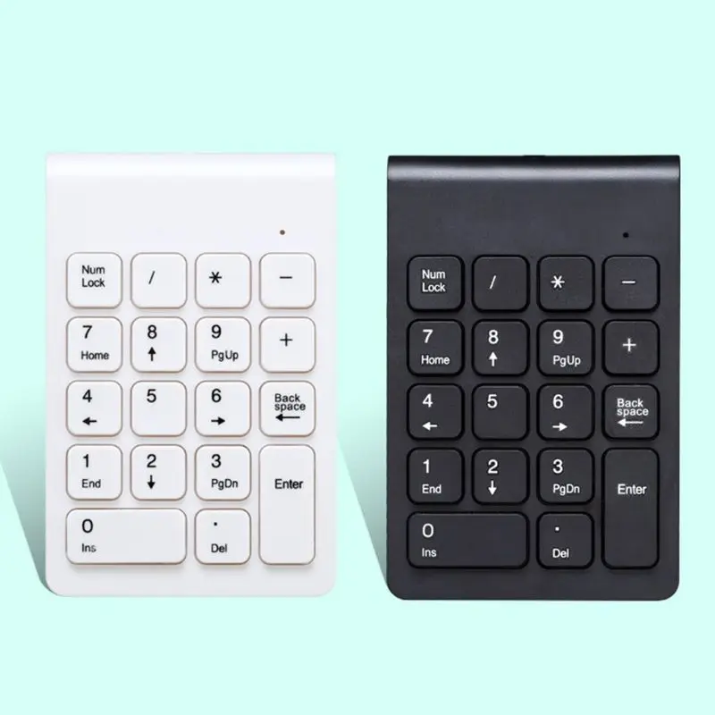 2.4GHz Wireless Numeric Portable Mini Keypad 18 Keys Digital Keyboard for Accounting Teller Laptop Black/White Keyboard