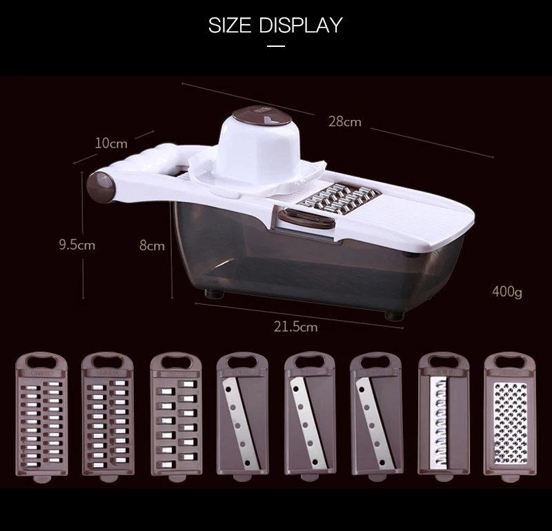 8 овощерезка с лезвиями картофеля моркови огурец Терка многофункциональный измельчитель для овощей Кухонные Аксессуары Гаджеты для дома