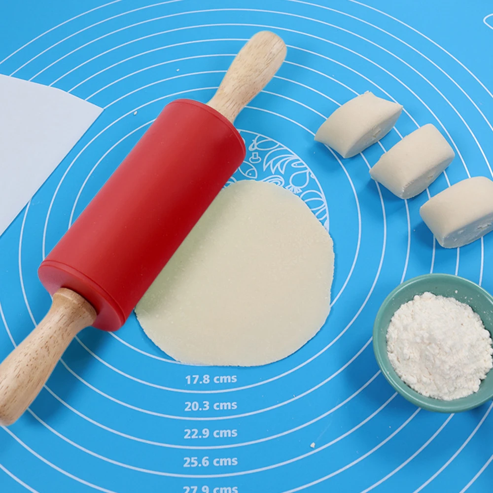 Anti Sticky Dough Rolling Stick Silicone Scale Baking Mat Thickening
