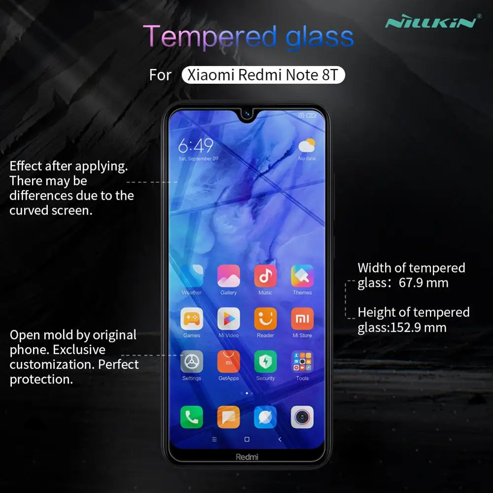 10 шт./лот,, NILLKIN Amazing H+ PRO, Взрывозащищенная защитная пленка из закаленного стекла для Xiaomi Redmi Note 8T