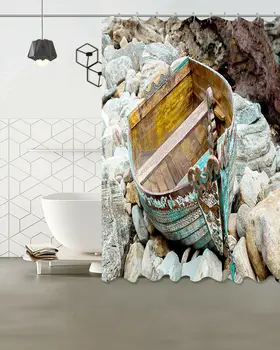 

Waterproof Fabric Bathroom Decor Shower Curtain &Unique &Hook -Bohemia Ship