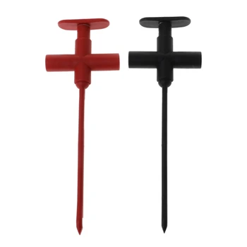 

2PCS Insulation Piercing Needle Clip Test probe Banana Jack Spring Loaded Copper A9LB
