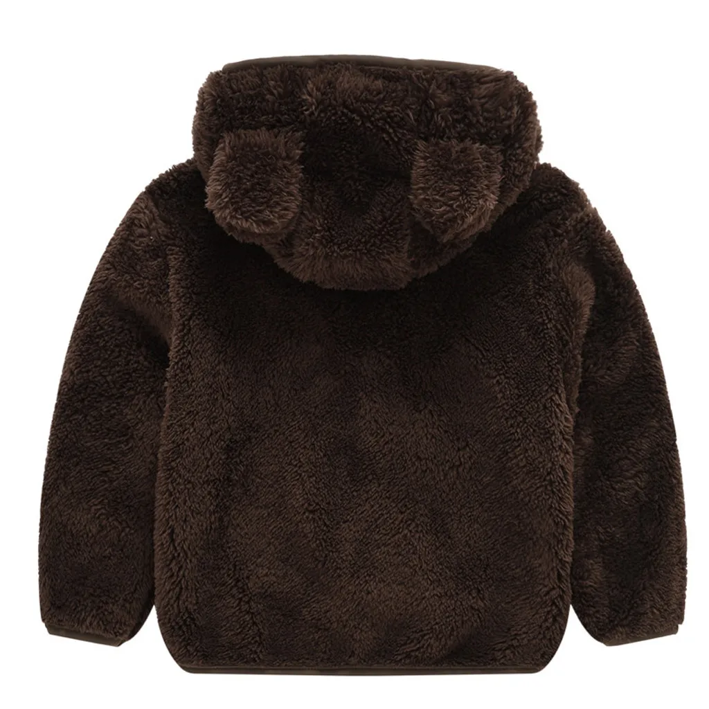 Милое плотное пальто с капюшоном на молнии с ушками для маленьких мальчиков и девочек; теплая верхняя одежда; коллекция года; модная зимняя одежда