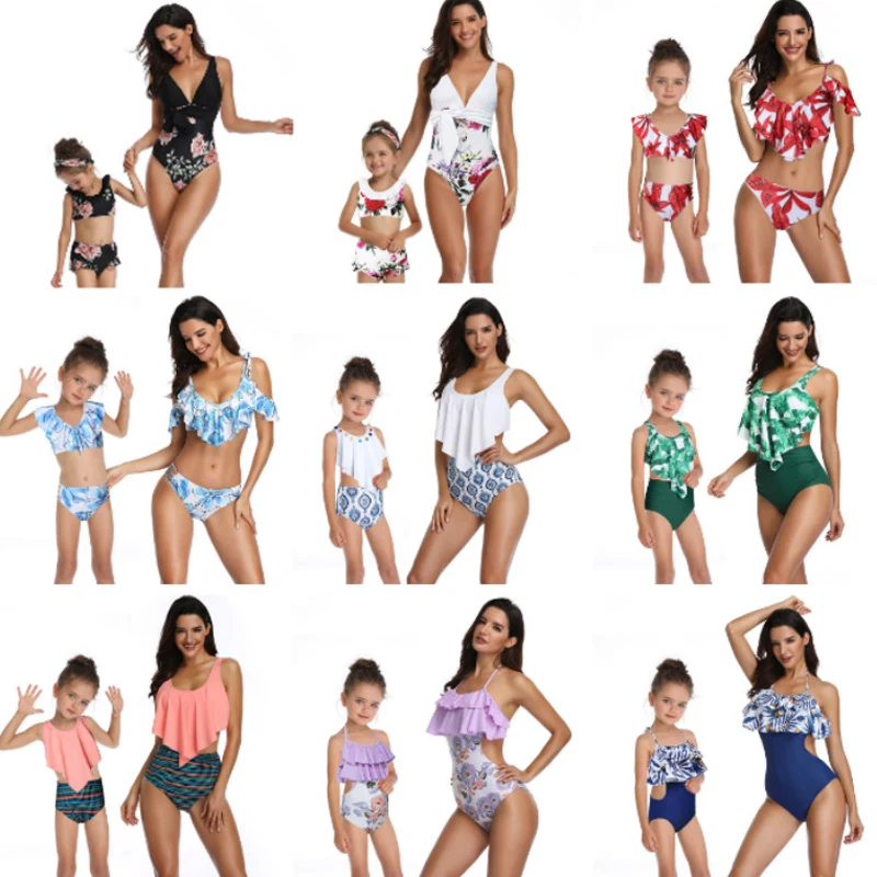 

Mother Daughter Swimsuits Bikini Mommy and Me Swimwear Quality Fashion New Bikini Summer Family Matching Outfits Beachwear