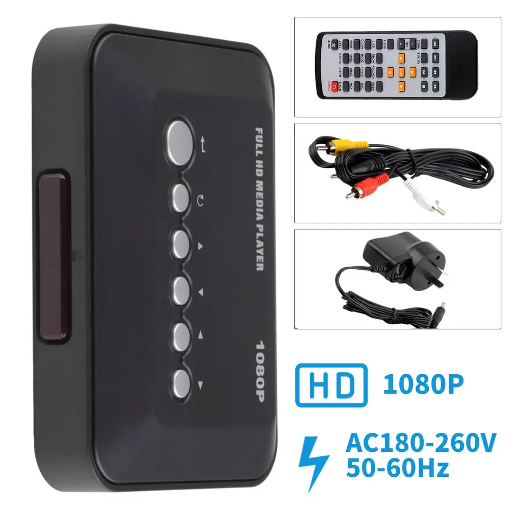 Высокое качество HDMI видео плеер 1080P ТВ SD MMC RMVB MP3 Full HD USB мульти медиа