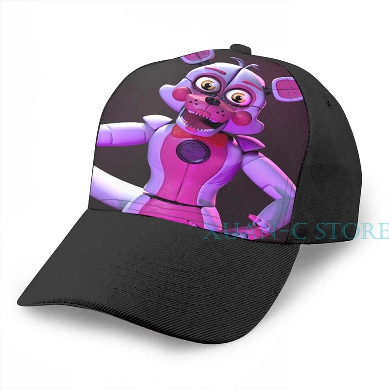 Funtime Foxy баскетбольная Кепка(2) мужская и женская модная черная шляпа унисекс с принтом - Цвет: Black