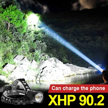 

Powerful XHP90.2 LED Headlamp Flashlight head torch led Camping headlight Rechargeable lantern Head Lamp Zoomable USB Torch
