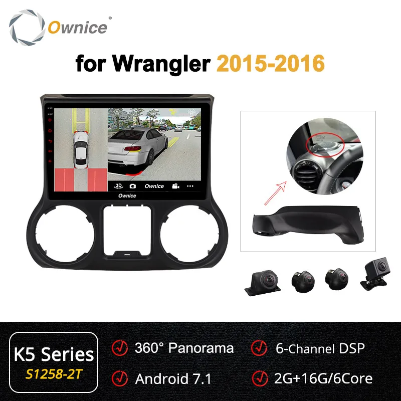 Ownice DSP SPDIF Android 9,0 Восьмиядерный автомобильный dvd-плеер радио gps k3 k5 k6 для Jeep Wrangler 2011 2012 2013 4G LET - Цвет: S1258-2 K5