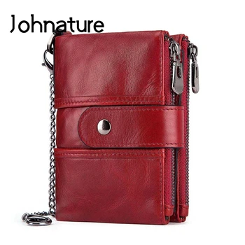 

Johnature 2020 New Multifunction Anti Theft Rfid Men And Women Wallets And Purses Fashion Genuine Leather Wallet Card Holder