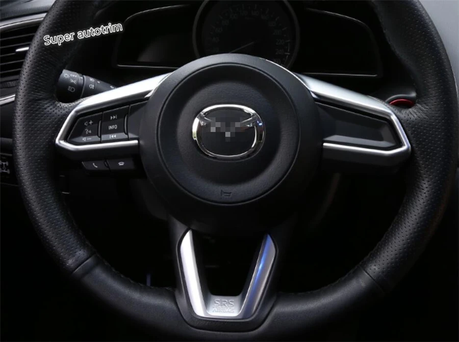 Lapetus аксессуары интерьера руля украшение рамка Крышка отделка ABS Подходит для Mazda 3 AXELA седан хэтчбек