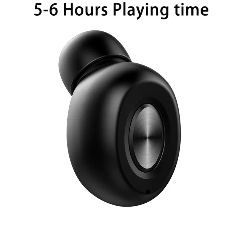 Fashion ABS Material Bluetooth V5.0 Single Ear Earbud Mini Invisible Headset Magnetic Charging Wireless Earphone High Quality