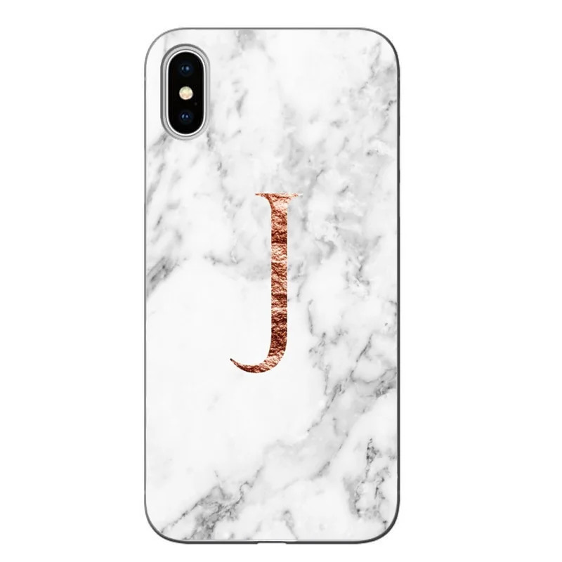 Пользовательское имя письмо монограмма Роза мрамор F I L A для iPhone X XR MAX 6S 11 11PRO MAX Мягкий ТПУ чехол - Цвет: TPU