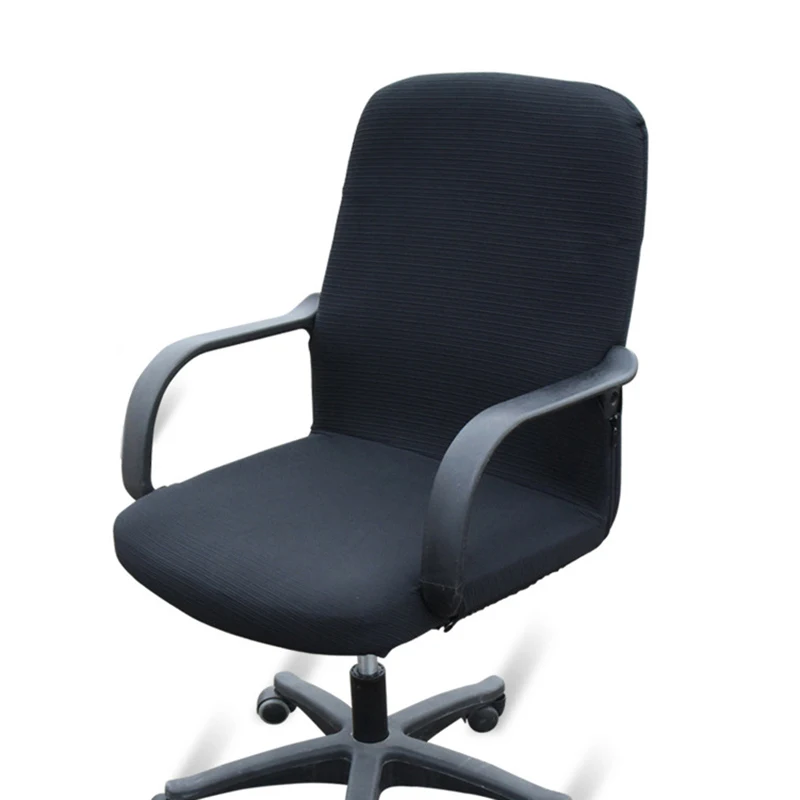 Горячие свадебные обеденные чехлы на стулья, растягивающиеся чехлы на стулья для компьютерного офиса, чехлы Spendex для домашнего покрытия для офисных стульев - Цвет: Black