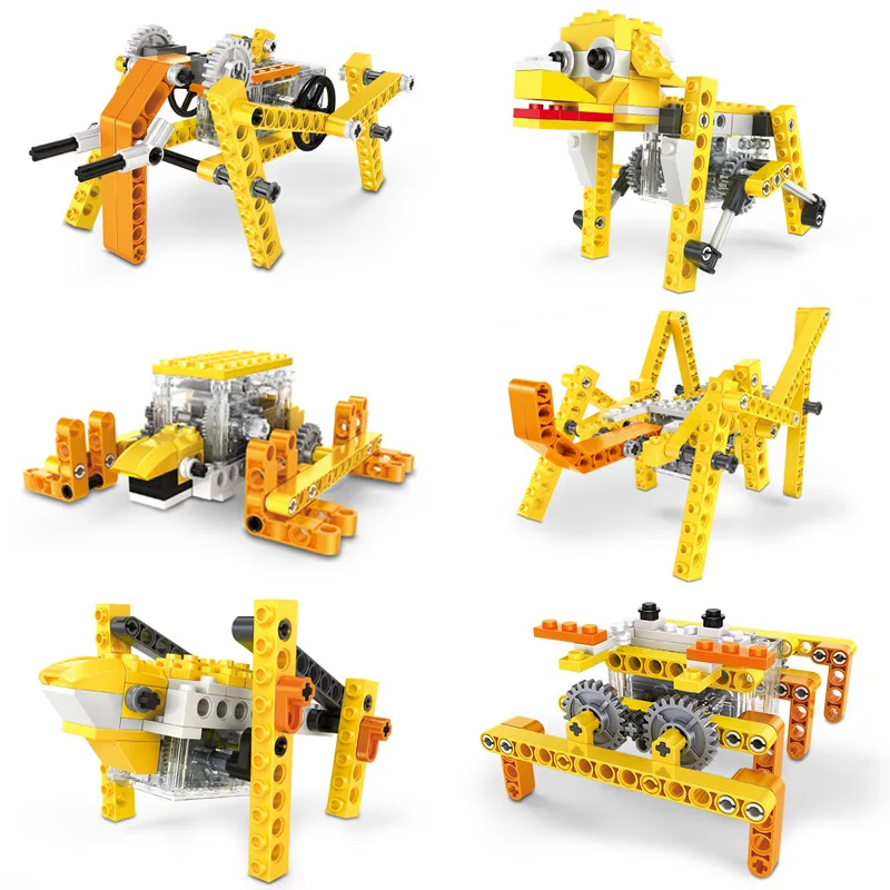 

Wange 1201-1206 Small Particles Animal Machinery DIY Assembled Science And Technology-Piece Interspersed with Building Blocks Ea
