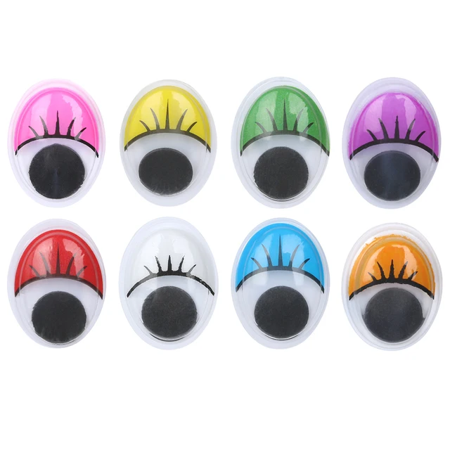 100Pcs Plastic Wiggling 3D Doll Eyes Oval Moving Eyes for DIY Toys Dolls Stuffed Animals Plush Eyes Handmade Toy Accessories 4