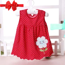 В году, летнее милое платье принцессы для девочек из хлопка одежда для малышей от 0 до 18 месяцев милый мультфильм с повязкой на голову