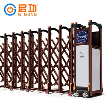 

Qi Gong Electric automatic system Aluminum alloy sliding gate retractable interior for Company Yellow bronze