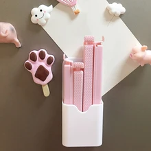 

New small white storage box multifunctional water-soluble chalk storage box magnetic pen holder refrigerator school locker