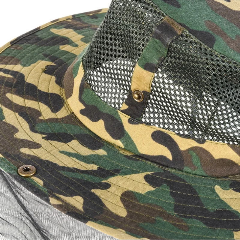 

Outdoor fishing accessories fishing cap anti-mosquito anti-uv camouflage color comfortable breathable sun protection
