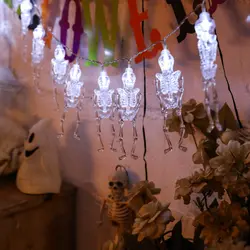 20 светодиодный 3 м Хэллоуин СВЕТОДИОДНЫЙ гирлянды Скелет фонари, лампы для DIY Домашняя вечеринка, праздник школьная украшение ночник