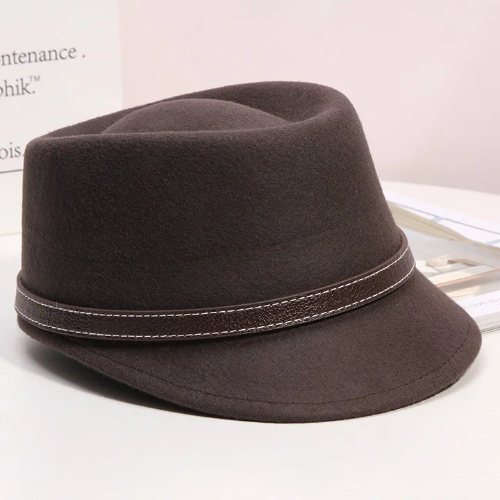 Зимняя женская однотонная восьмиугольная шляпа женские вечерние шляпы Fedora модная фетровая кепка газетчика Шерсть Конный колпачок 56-58 см