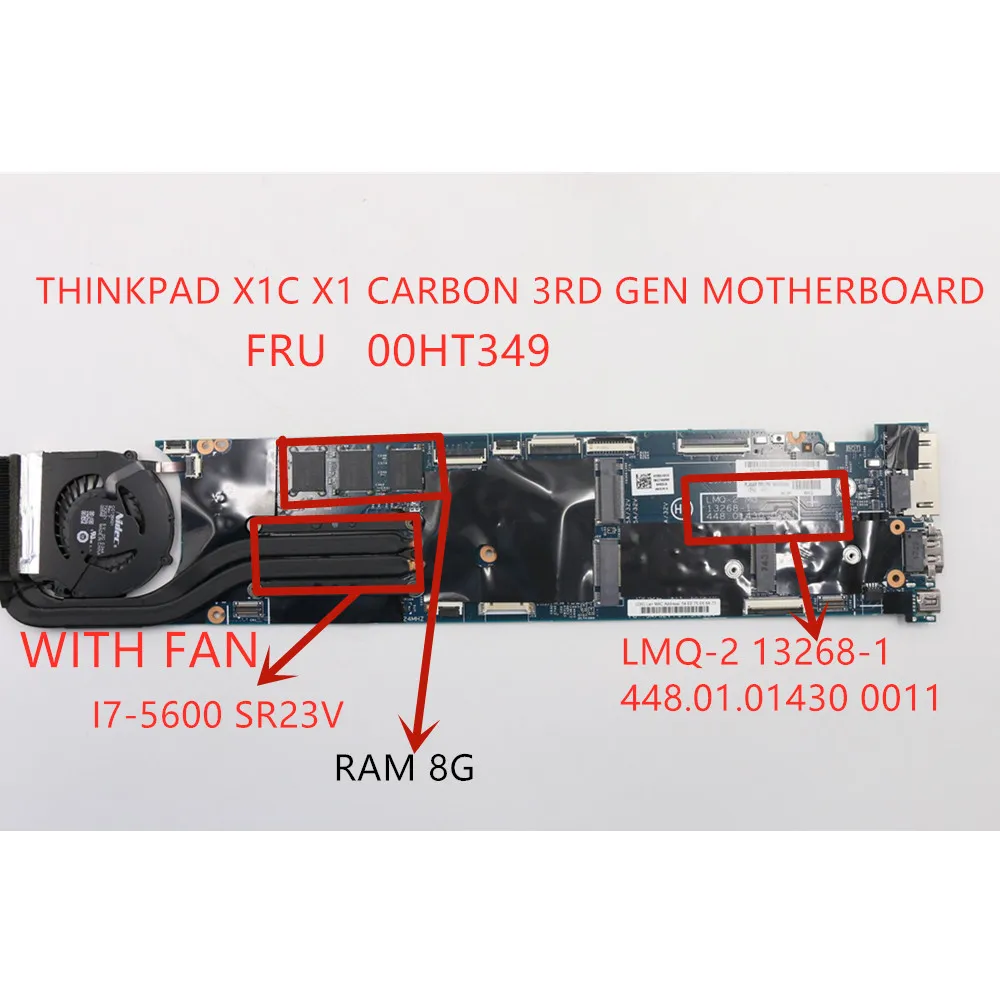 I7-5600U 8G для lenovo ThinkPad X1 Carbon 3rd Gen (тип 20BS 20BT) материнская плата ноутбука MB 13268-1 448.01430.00