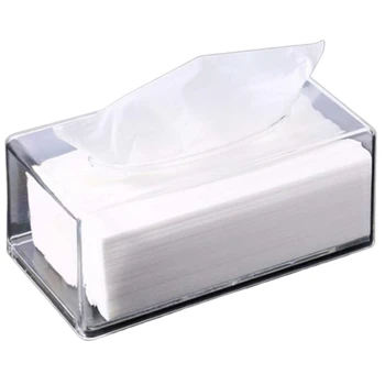 

1Pcs Transparent Tissue Box Large Opening Napkin Holder Durable Living Room Home Organizer Paper Dispenser