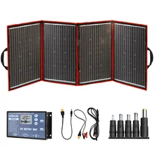 Dokio 200W(50Wx4) Flexible plegable del  fotovoltaico paneles solares de alta de autocaravanas y cell teléfono y powerbank  y camping eficiencia portátil energia monocristalin sunpower +USB controller kit