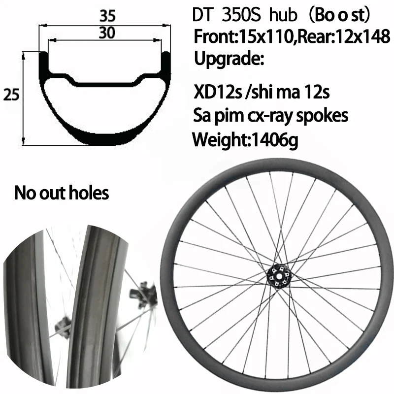 Карбоновые диски rodas mtb 1406 г 29 дюймов ширина 35 мм глубина 25 колеса для горного
