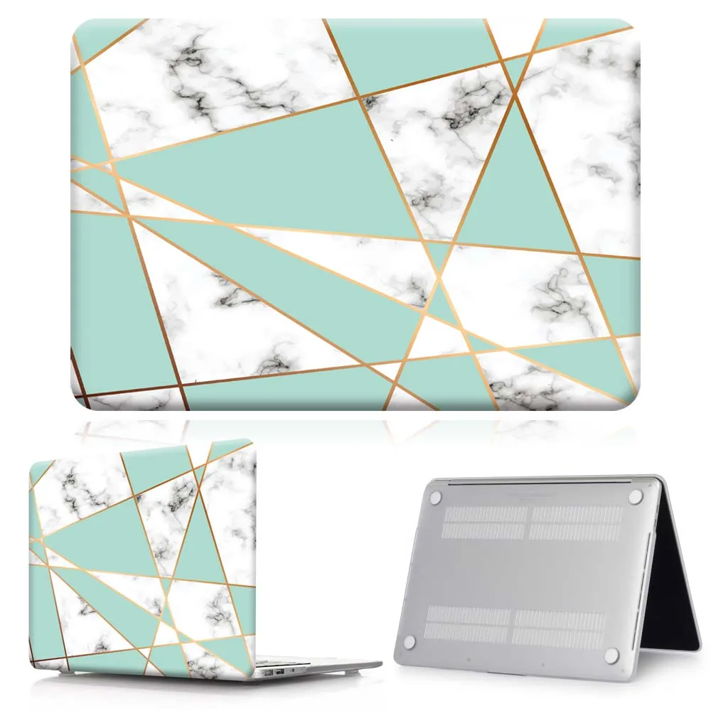 green marble KK& LL для Apple MacBook Air Pro retina 11 12 13 15/Pro 13 15 жесткий чехол для ноутбука с сенсорной панелью+ клавиатура+ Защитная пленка для экрана - Цвет: green marble