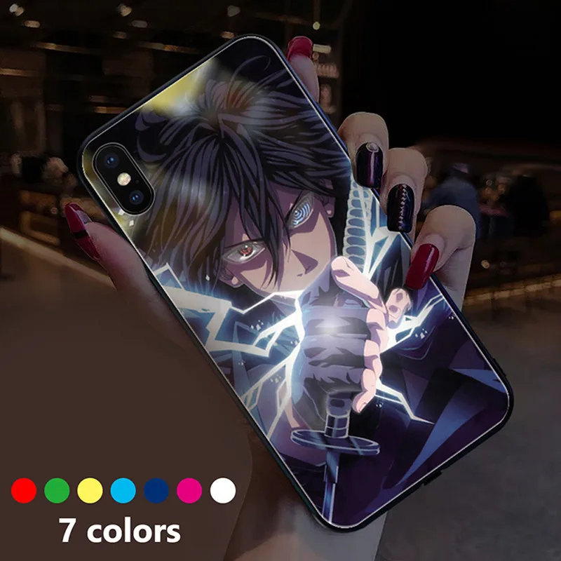 Чехлы для Apple iPhone 11 pro xs max 7 6s 8 plus xr x чехол вспышки с люминесцентным закаленным