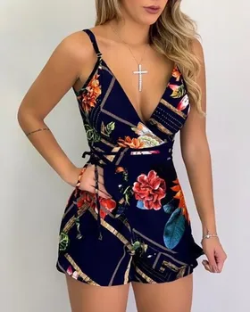 

Sleeveless Printed Sling Romper