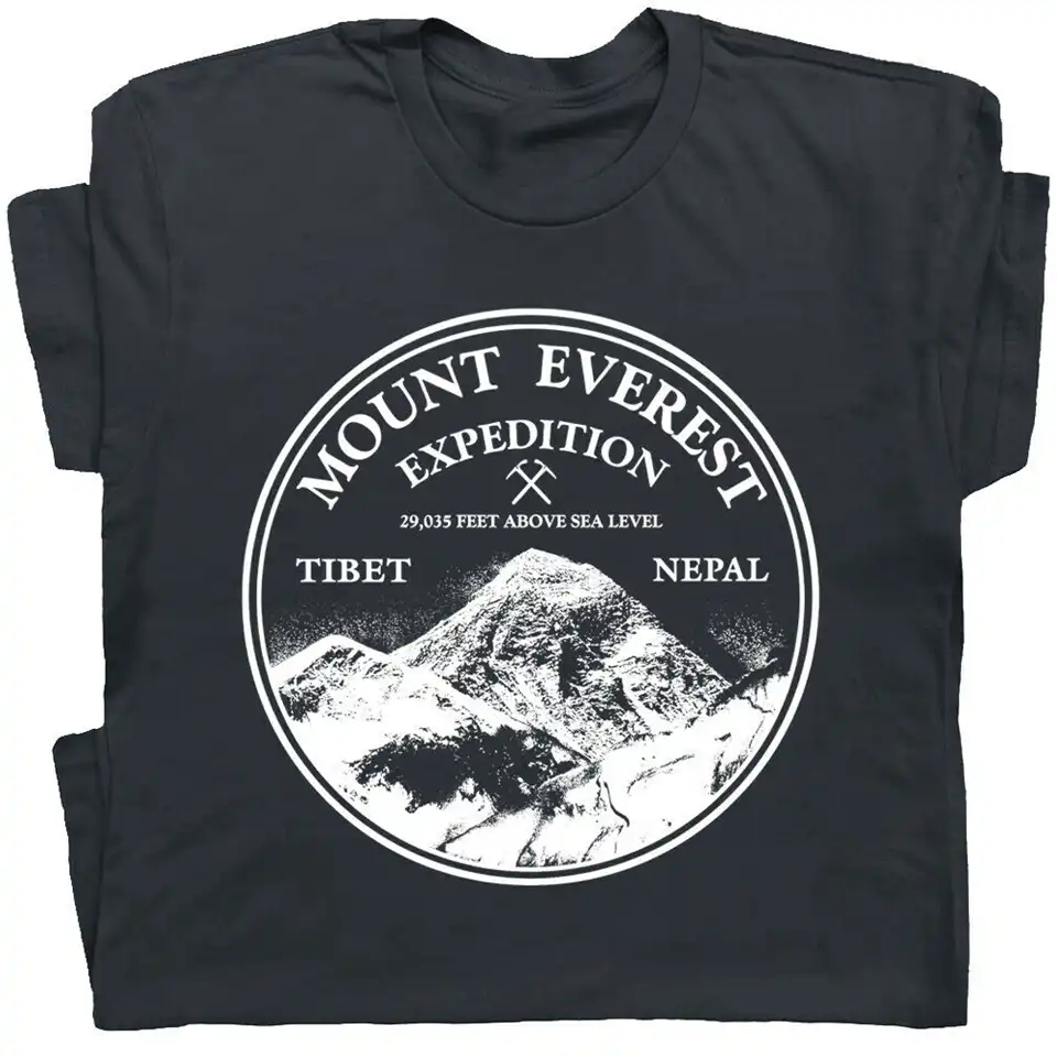 エベレストtシャツ山ロッククライミングヴィンテージスキーポスターパッチデカールトップスtシャツスタイリッシュなカスタム Tシャツ Aliexpress
