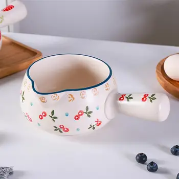 

1Pc Kitchen Ceramic Milk Butter Warmer Pot Japanese Style Milk Pot Ceramic Household Non Stick Pot
