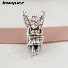 Серебряный Пикси талисманы с золотым сердцем подходят бусины из стерлингового серебра 925 Браслеты diy Изготовление ювелирных изделий Memnon