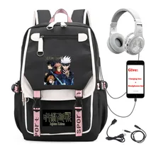 

anime jujutsu kaisen backpack Women men Travel Backpack student School book Bag USB Charging teenagers Laptop packsack