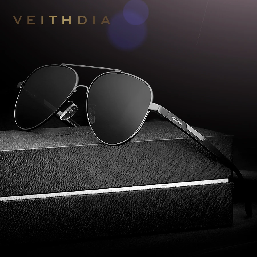 VEITHDIA Men's Aluminum Magnesium Sunglasses Photochromic Sunglasses Polarized UV400 Lens Eyewear Accessories Male For Men 6699