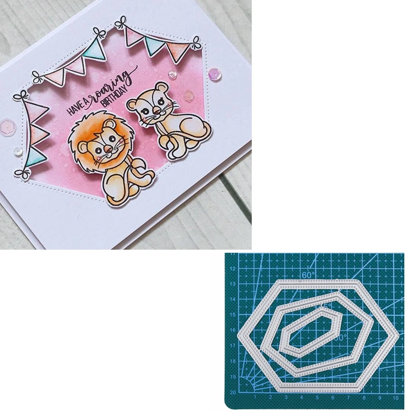 

Hexagon Frame Die Cuts For Cards Making Diamond Varisized Overlapped Frame dies scrapbooking metal cutting dies new 2019