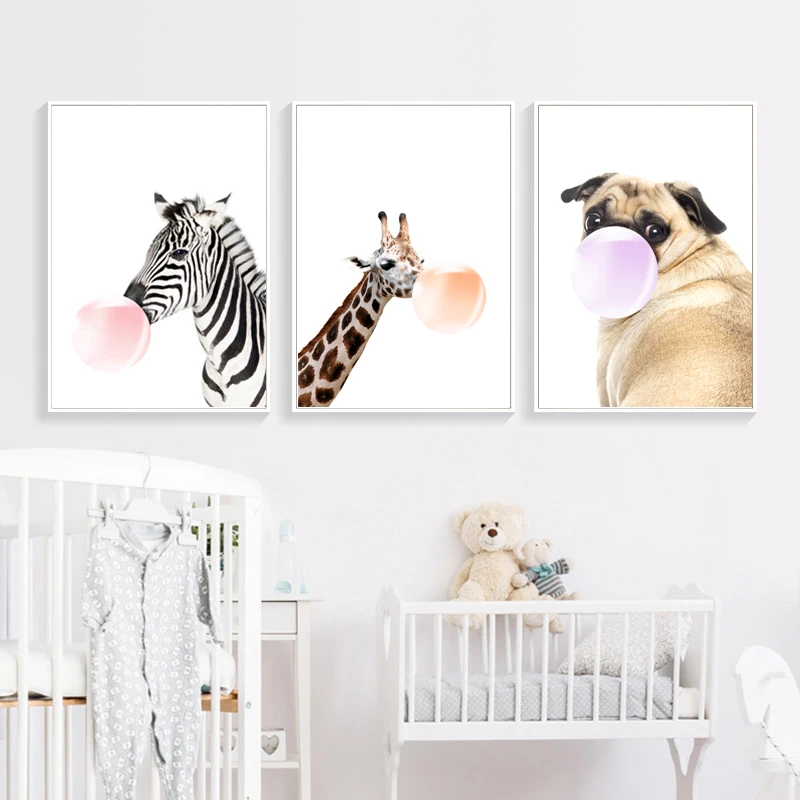 Affiche En Toile Avec Girafe Zebre Chien Bulle Gomme Tableau D Art Mural Pour Enfants Peinture D Animaux De La Foret Decor Nordique Pour Chambre D Enfant Aliexpress Affiche En Toile Avec Girafe Zebre Chien Bulle Gomme Tableau D Art Mural Pour Enfants Peinture D Animaux De La Foret Decor Nordique Pour Chambre D Enfant Aliexpress