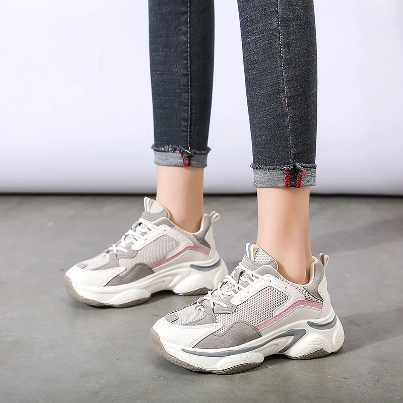 

Dad Shoes INS Cool GIRL'S 2020 Spring New Style Korean-style Super Fire Breathable Thick Bottomed Online Celebrity Casual Sports