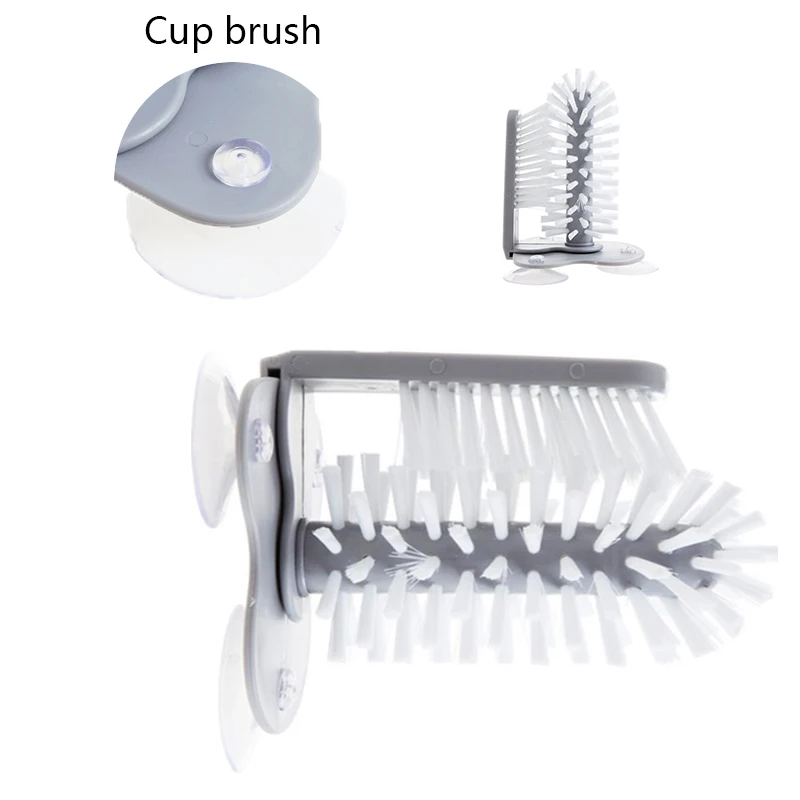 

2019 Hot Creative Sink Suction Cup Glass Bottle Cleaning Brush Baby Milk Bottle Washing Brush Wine Home Kitchen Cleaning Tools